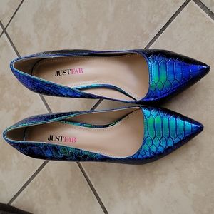 Justfab irridescent heels